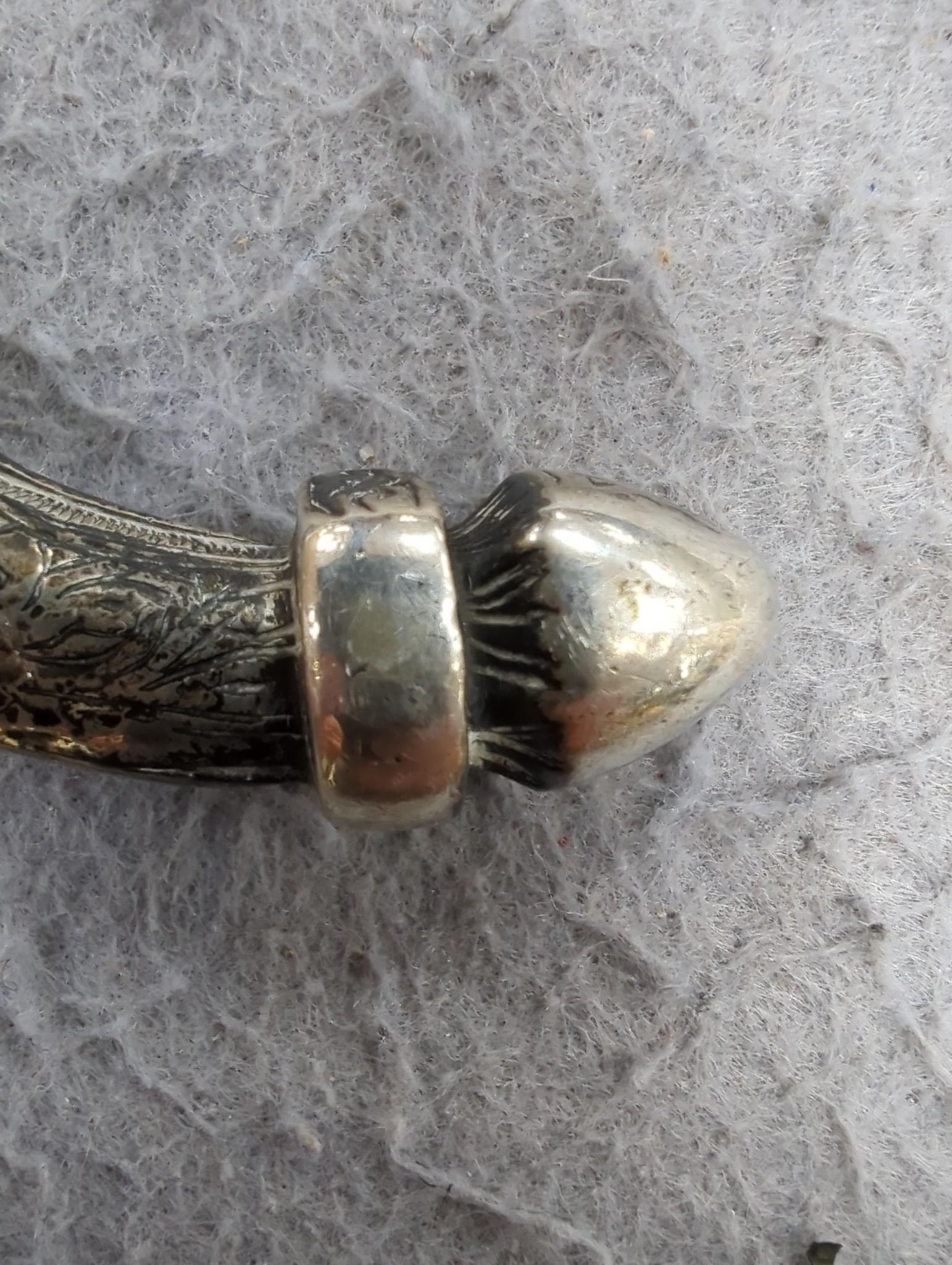 An Eastern white metal mounted dagger, a quantity of Eastern metalware and a white metal-mounted cup